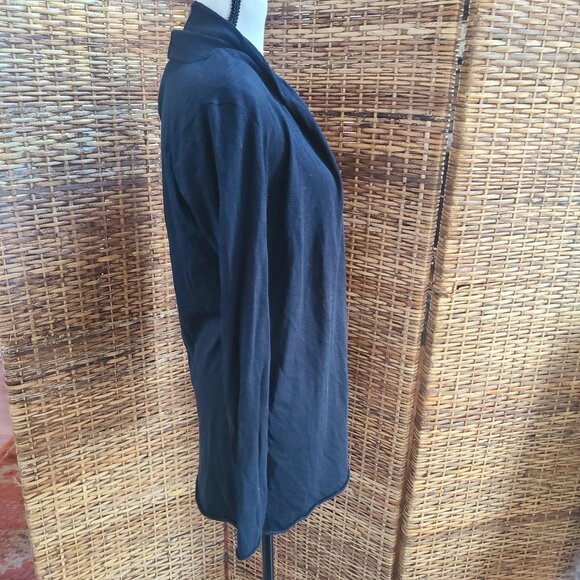 Per se Black Cardigan Open Front Sz XS Silk / Cotton Blend - Picture 2 of 5
